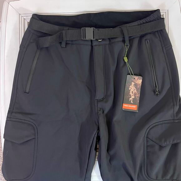 Free Soldier mens sz. 34/34Softshell fleece lined cargo snow hiking Pants 121B - Picture 1 of 13